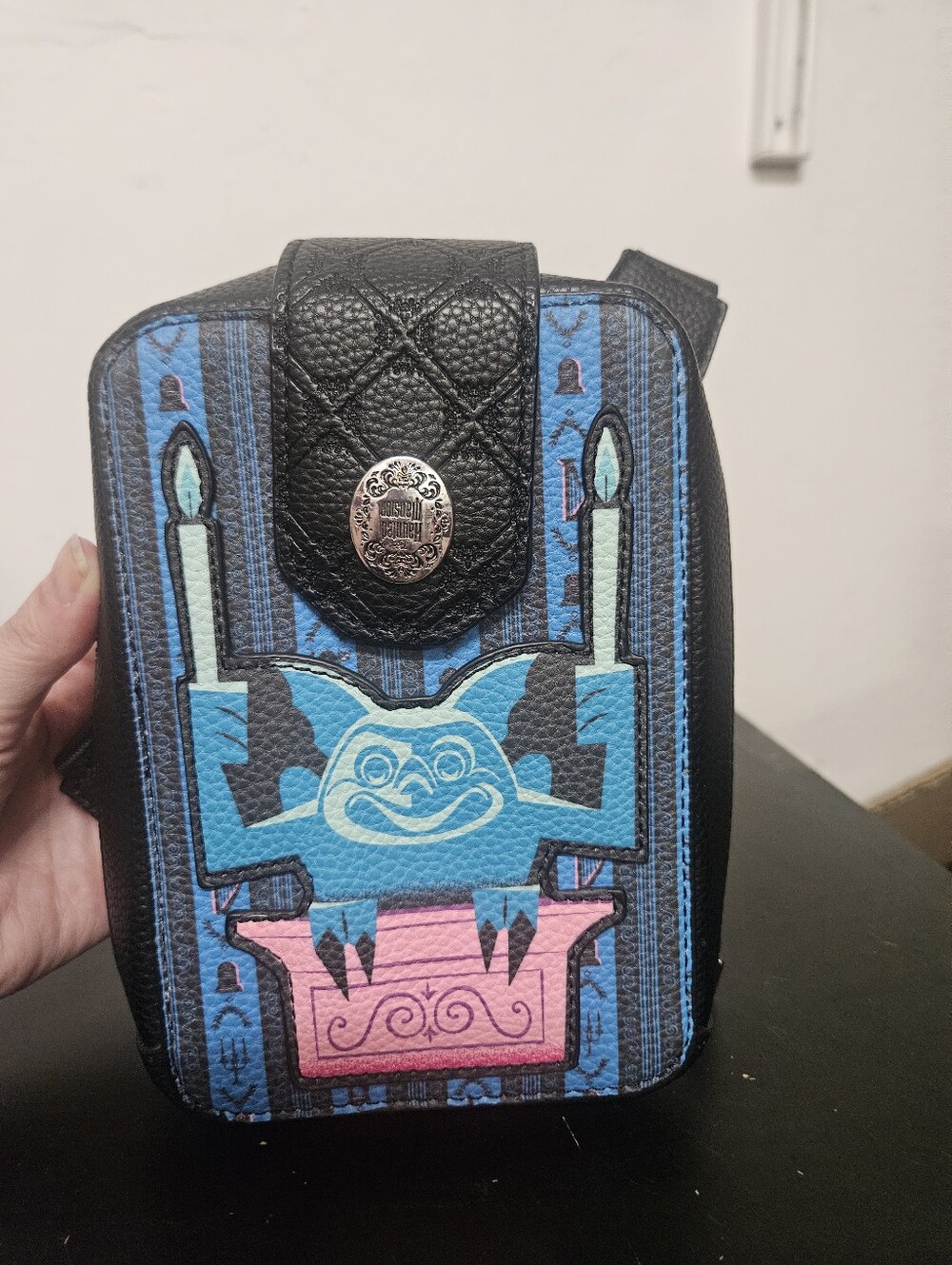Disney Haunted Mansion Gargoyle Crossbody Bag Sling Purse Black Blue Purple